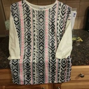 2/for $20 Aztec Tribal shirt size 14-16